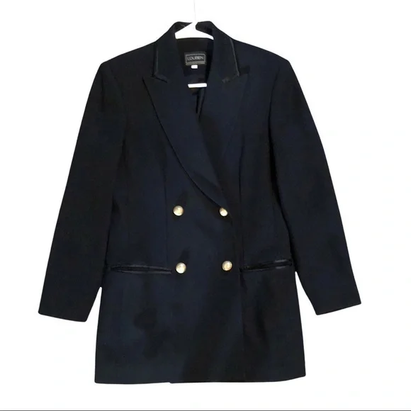 LOUBEN 90s Black Double Breasted Blazer - Picture 3 of 7